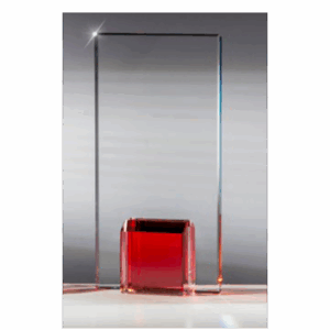 Glasstatyett röd