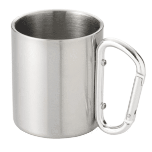 Kaffemugg 2-pack med karbinhake rostfritt stål 80mm