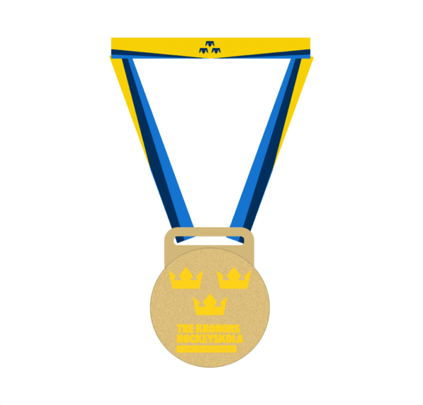 40mm medalj med tryckt band